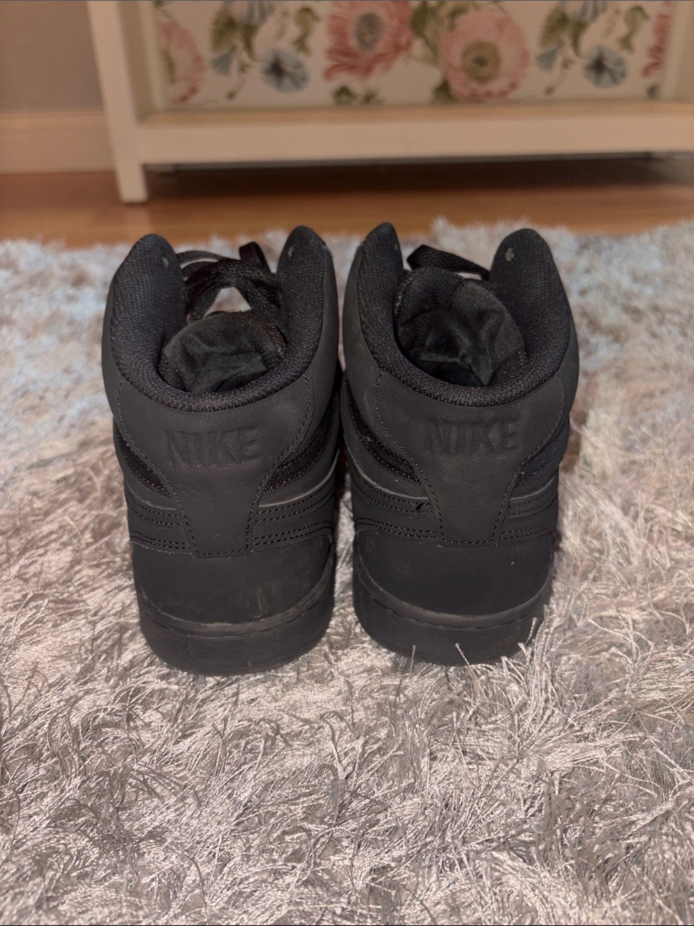 Nike Men's Black High-Top Sneakers - Matte Black Finish - Picture 2 of 6